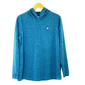 Trr Hooded Mesh Running Shirt Womens size XL Long Sleeved Thumb Holes Teal